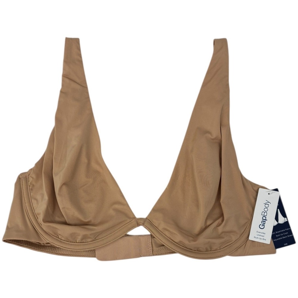 GapBody Everyday Unlined Built Up Bra 34C Nude Soft Breathable Fabric Adjustable